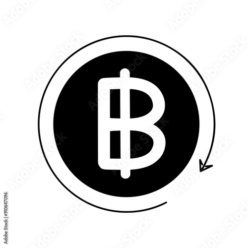 bitcoin exchange transfer icon isolated on transparent png background. vector