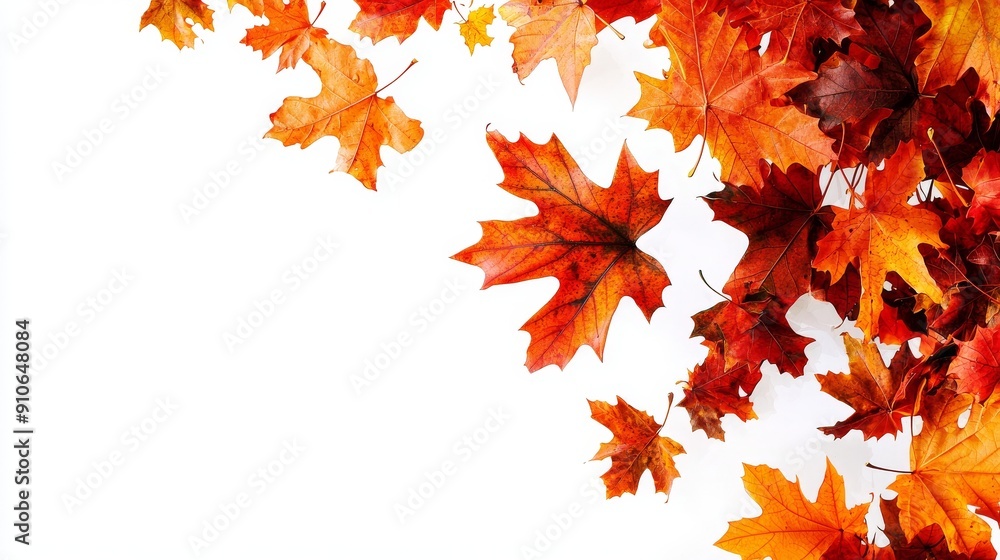 Blowing leaves on a white background. Blowing leaves on a white background.