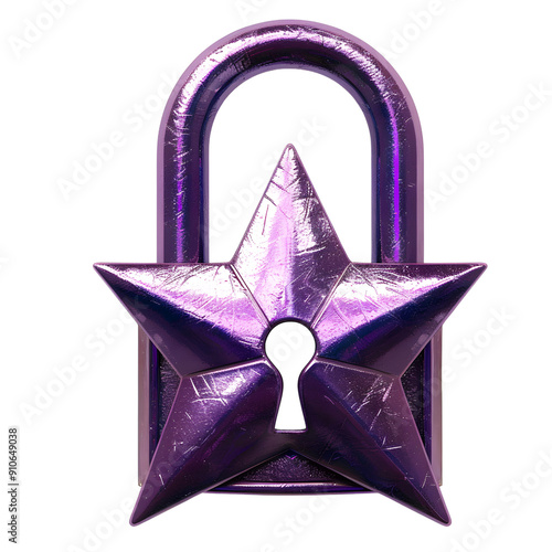 Purple star shape lock	
