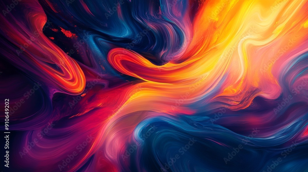 Abstract swirling colors with bright yellow and Abstract swirling colors with bright yellow and