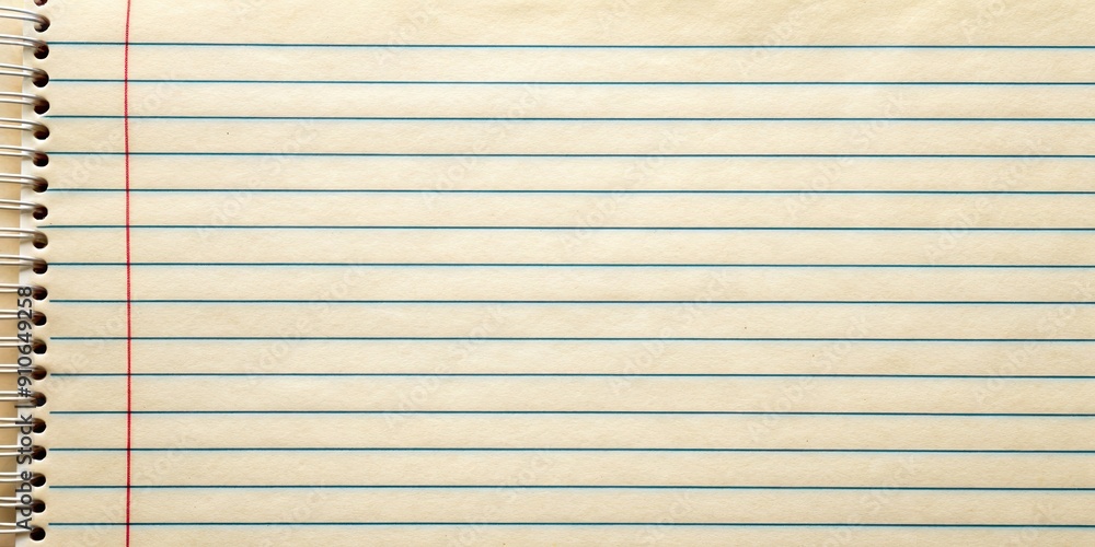 Fototapeta premium Blank note on lined paper for writing, blank, note, lined, paper, writing, stationery, document, office, school