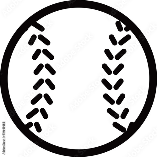 野球ボールの線画イラスト
