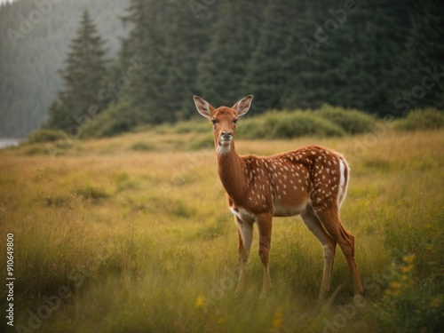 Watchful Whidbey Island Fawn in Late Summer