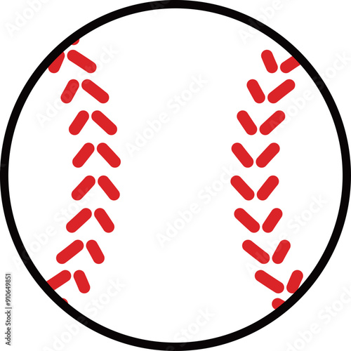 野球ボールの線画イラスト