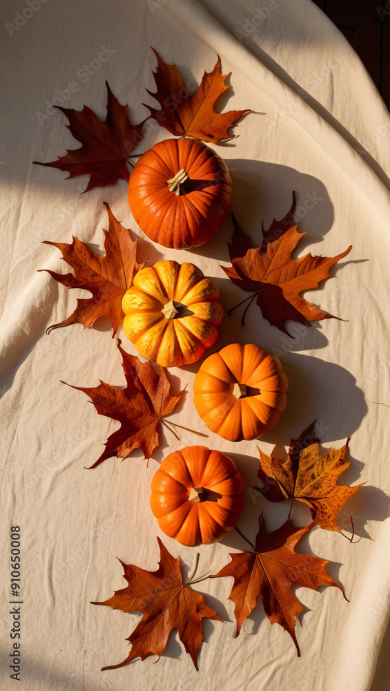 Fototapeta premium pumpkin and on a table