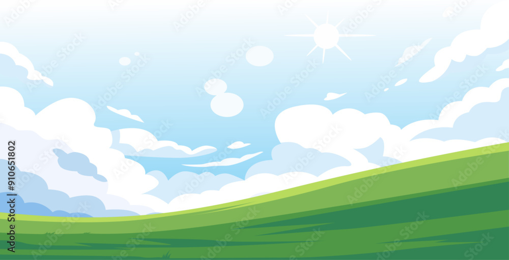 vector green hills in a clear sky vector green hills in a clear sky
