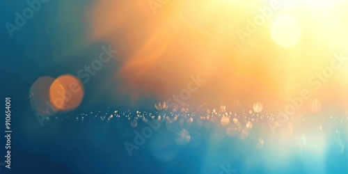 Gradient and blurred bluish-colored background for business PowerPoint presentation, slight and mellow chill gold light ray barely noticeble from left corner, 4K