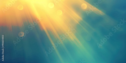 Gradient and blurred bluish-colored background for business PowerPoint presentation, slight and mellow chill gold light ray barely noticeble from left corner, 4K