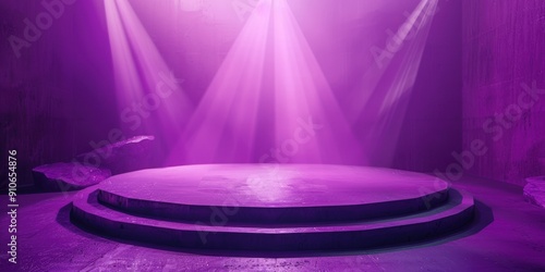 A light purple singing stage, bright, advanced,