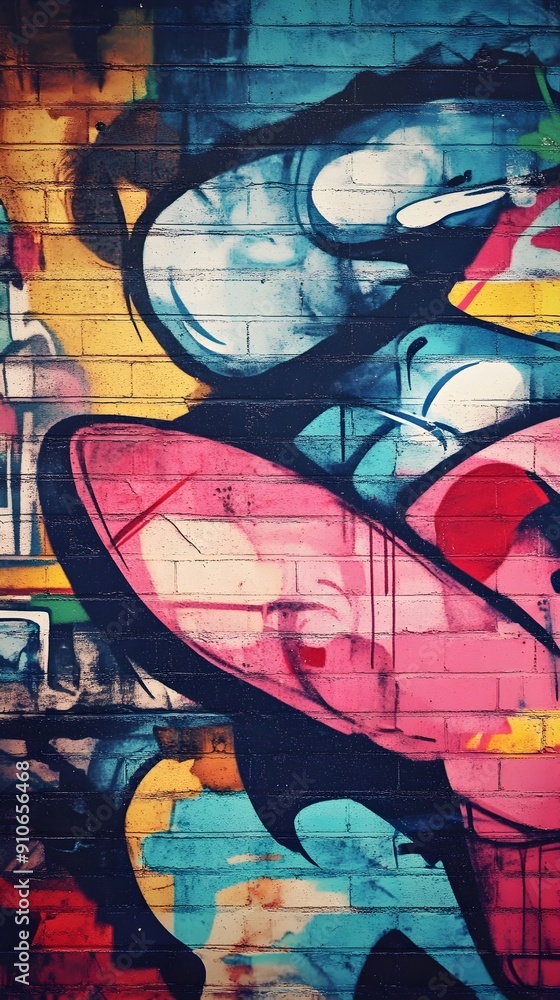Vibrant Graffiti Wall with Abstract Colorful Art Background Vibrant Graffiti Wall with Abstract Colorful Art Background