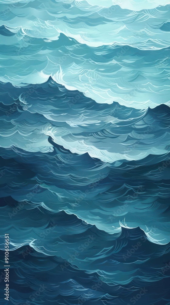a painting of a large body of water a painting of a large body of water