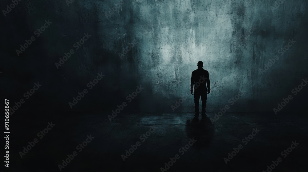 Dark and Menacing Shadow Figure Lurking in the Shadows Dark and Menacing Shadow Figure Lurking in the Shadows
