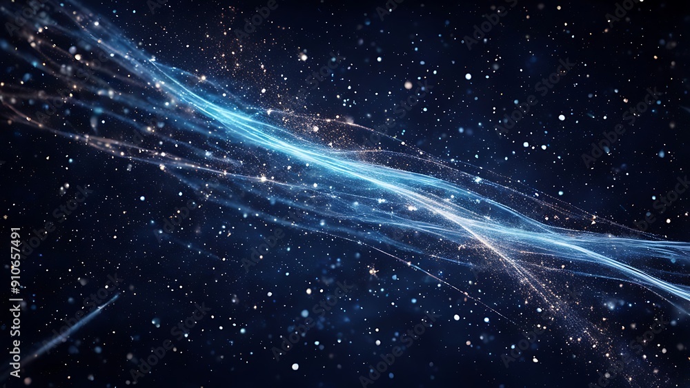 Stardust: Flowing trails of stardust and cosmic particles in deep space, with sparkling lights and a sense of endless movement and wonder. Stardust: Flowing trails of stardust and cosmic particles in deep space, with sparkling lights and a sense of endless movement and wonder.