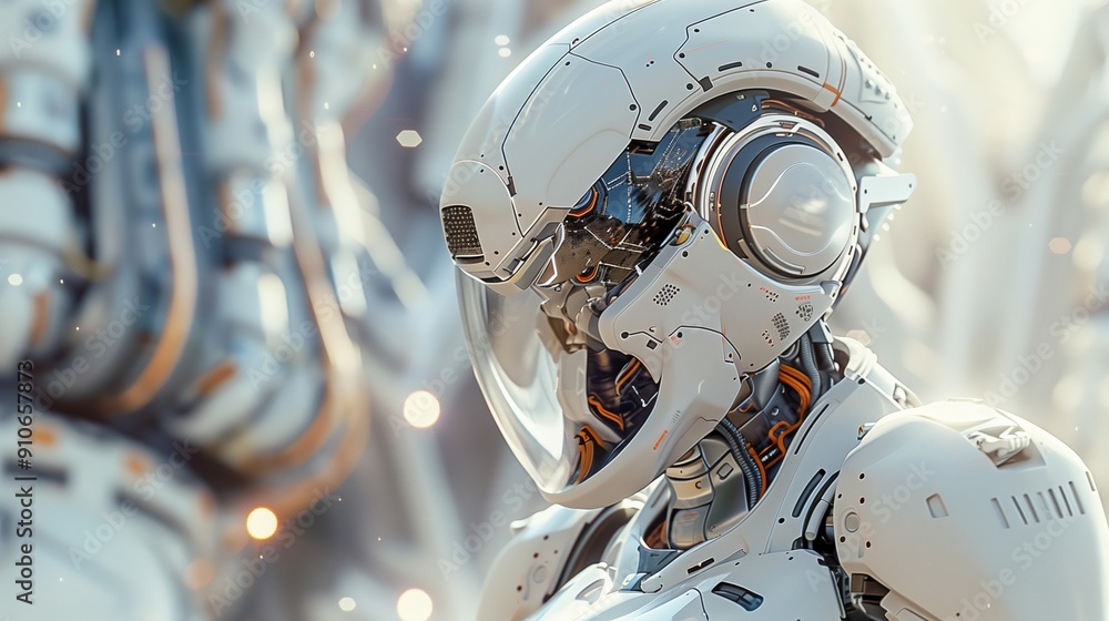 Fototapeta premium A close-up of the robot of the future