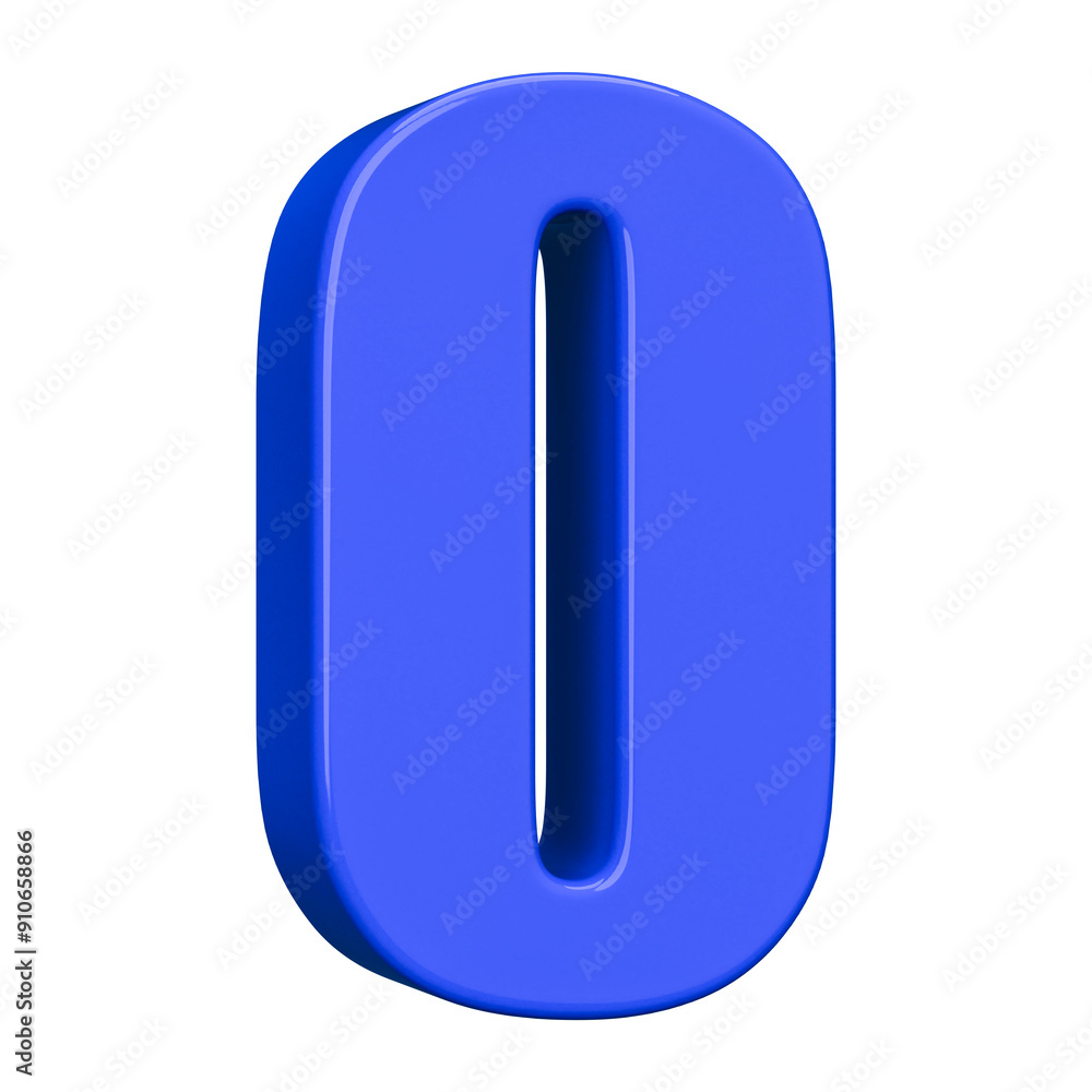 Blue 3D Number 0 Blue 3D Number 0
