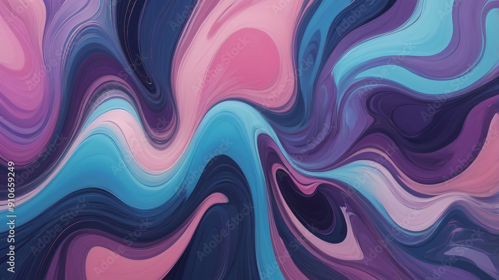 Fluid Harmony: Abstract Art in Blues, Pinks, and Purples Fluid Harmony: Abstract Art in Blues, Pinks, and Purples