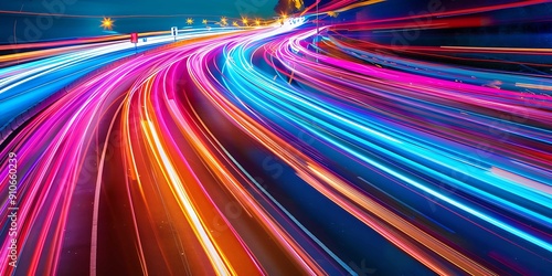 Abstract Speed Light Trails Background.