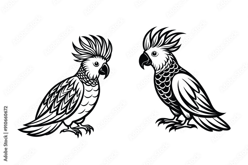This is cokatoo bird vector icon illustration wortk This is cokatoo bird vector icon illustration wortk