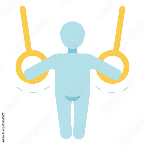 rings gymnastic exercise flat icon