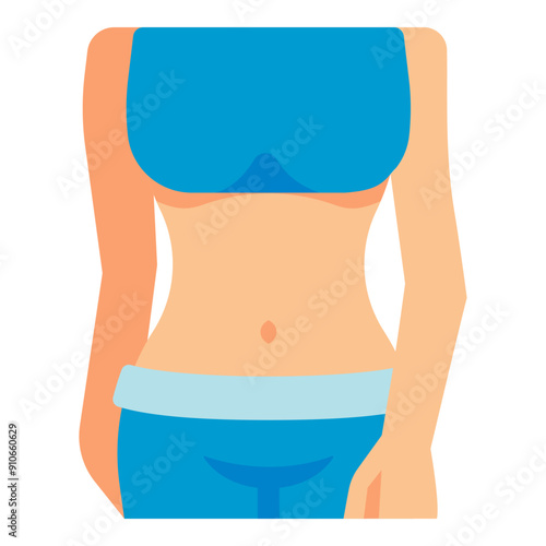 healthy skinny slim body woman flat icon