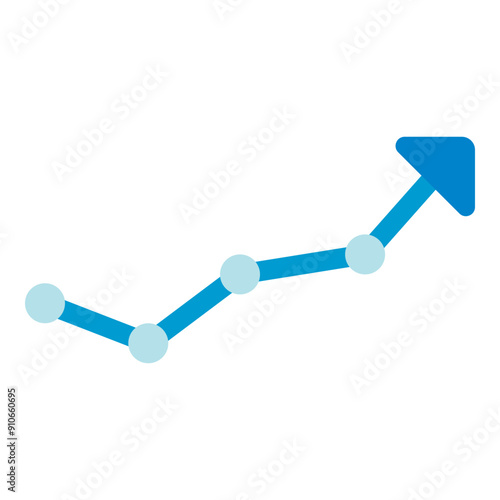 statistical line chart progress flat icon photo