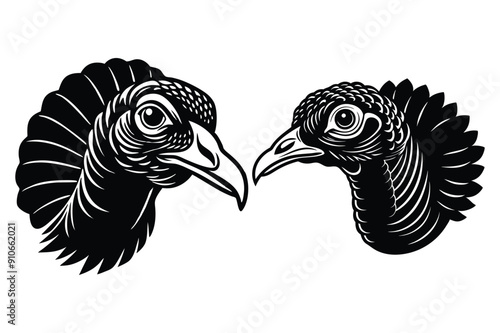 It is very nice wild turkey head icon vector line art work with illustration.