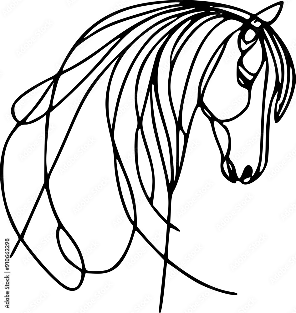 Obraz premium horse line art