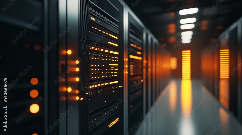 Digital Brain of the Future: A server room humming with activity, bathed in the warm glow of countless processors, symbolizing the power and potential of modern technology. Digital Brain of the Future: A server room humming with activity, bathed in the warm glow of countless processors, symbolizing the power and potential of modern technology.