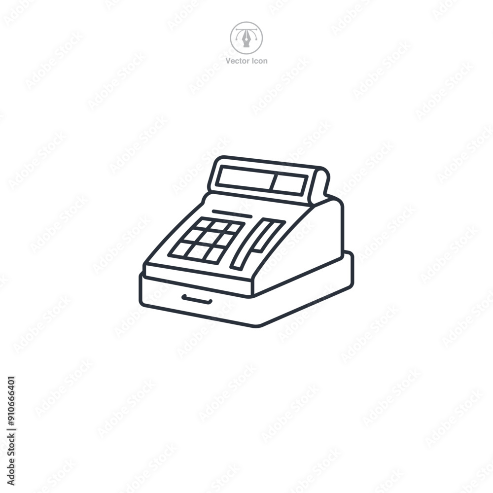 Cash register icon symbol vector illustration isolated on white background Cash register icon symbol vector illustration isolated on white background