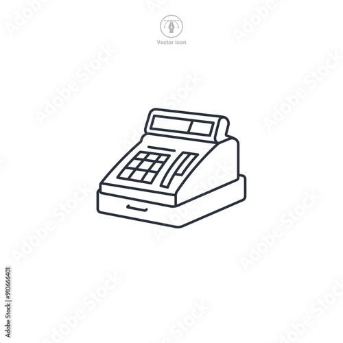 Cash register icon symbol vector illustration isolated on white background