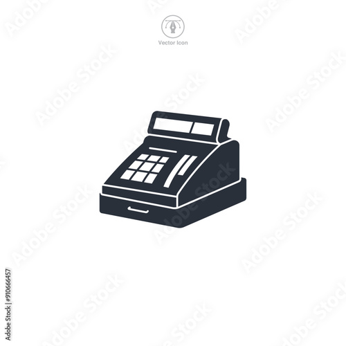 Cash register icon symbol vector illustration isolated on white background