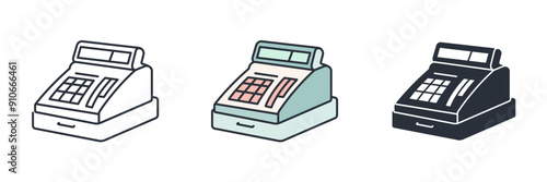 Cash register icon symbol vector illustration isolated on white background