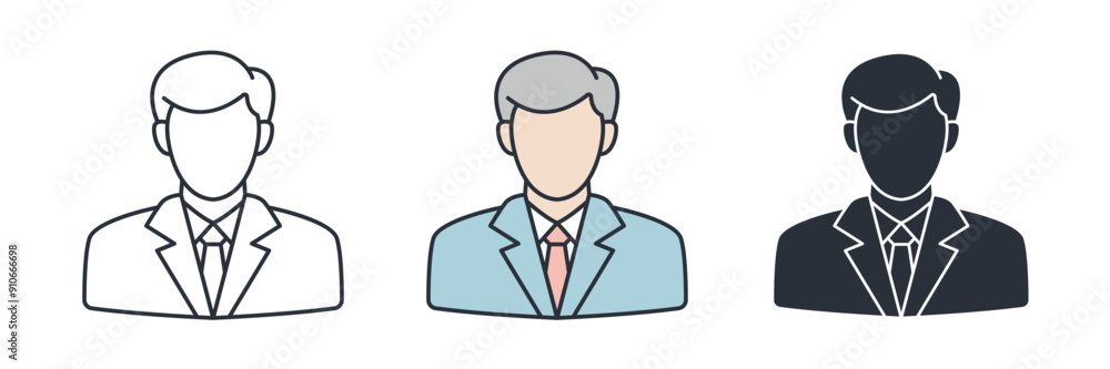 Businessman icon symbol vector illustration isolated on white background Businessman icon symbol vector illustration isolated on white background