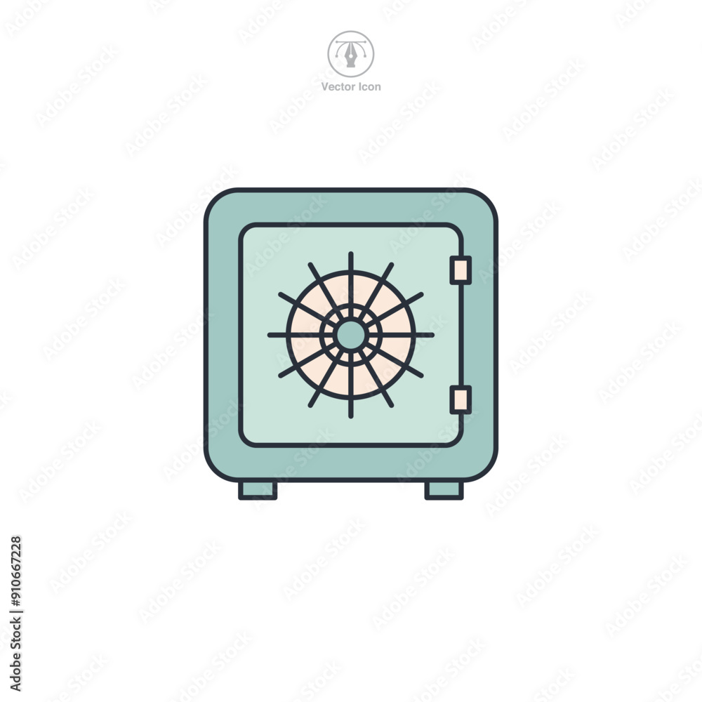 bank Safe icon symbol vector illustration isolated on white background bank Safe icon symbol vector illustration isolated on white background