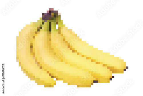 Bananas on white. Vector poligon illustration