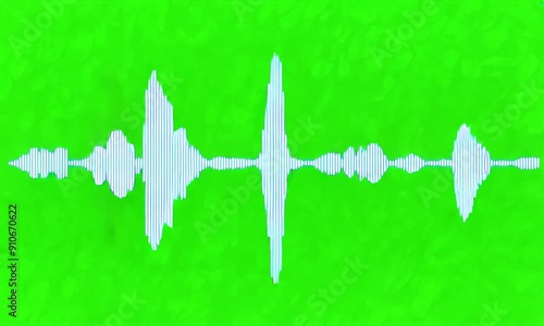 Sound Wave Recording on Green Background photo