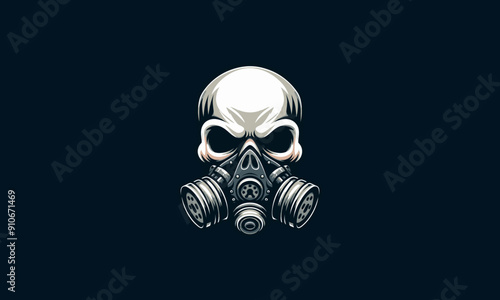 head skull angry wearing respirator vector artwork design