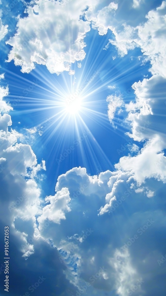 Fototapeta premium Beautiful blue sky and cloud shining day.