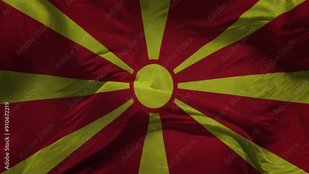Macedonia Flag .Slow Motion Cloth Animation -3D Rendering Macedonia Flag .Slow Motion Cloth Animation -3D Rendering