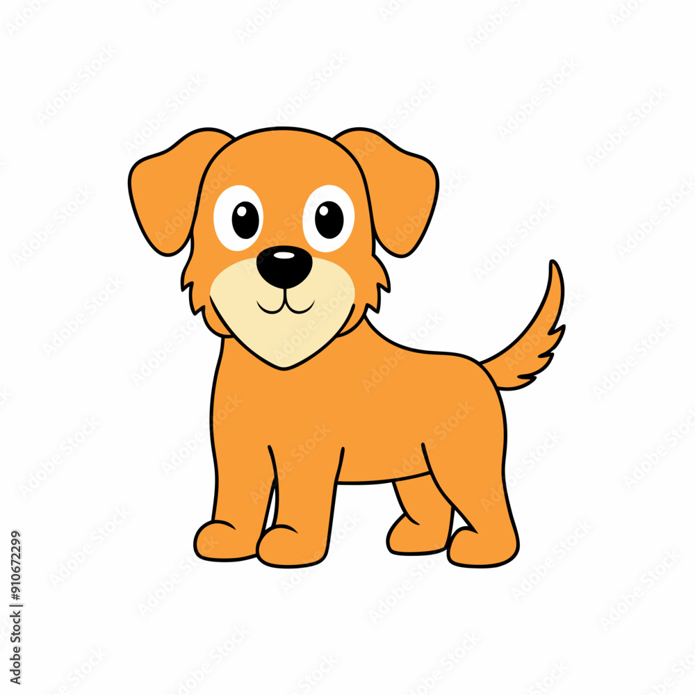 Cute dog vector art illustration
