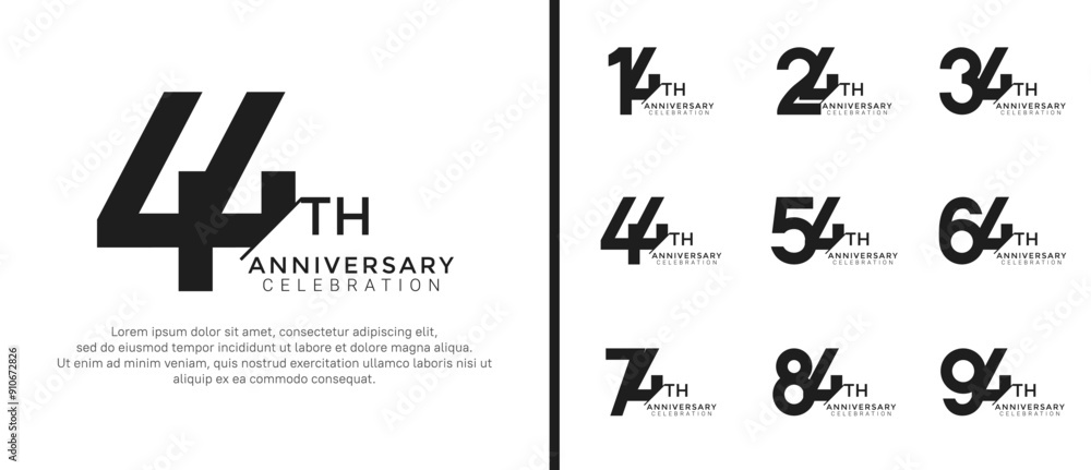 anniversary logo style set with black color can be use for celebration moment anniversary logo style set with black color can be use for celebration moment