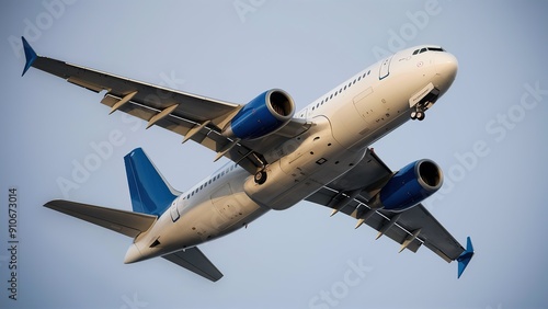 PIcture of aeroplane at mid fly looks so attractive below the sky. Generative ai.