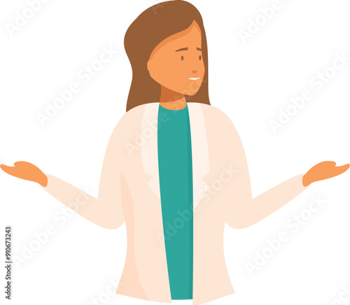 Medical professional is shrugging while looking to the side