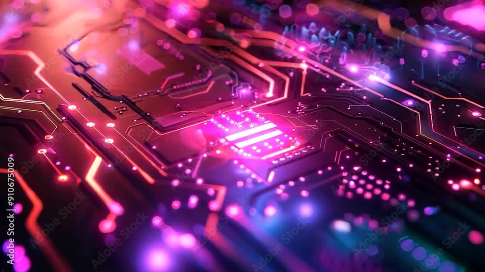 Glowing tech design with abstract shapes and copy space, Glowing tech design with abstract shapes and copy space,