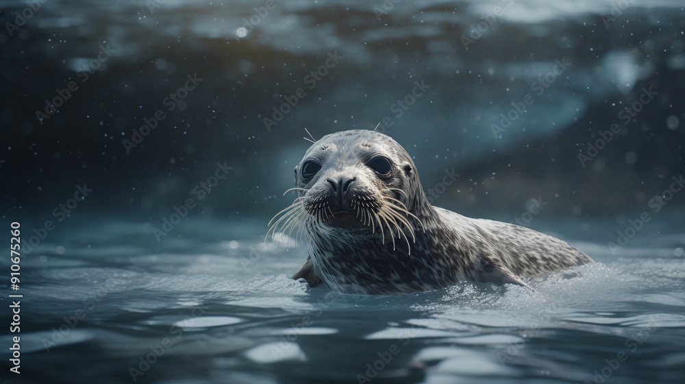 Obraz premium seal in water