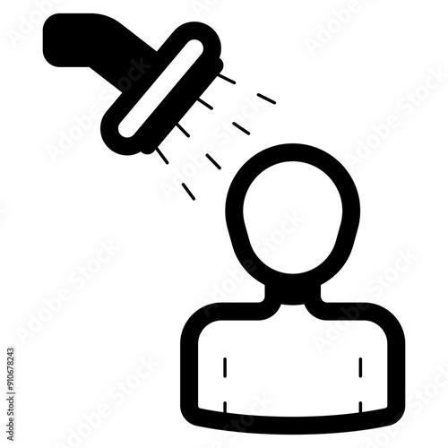 bathing water shower icon