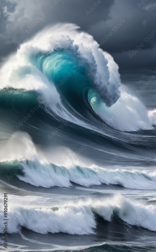 Closeup of wave breaking on the rocks la runion France Generative AI Closeup of wave breaking on the rocks la runion France Generative AI