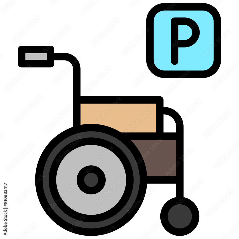 Wheelchair Access lineal multi color icon, related to hotel service theme use for modern concept, UI or UX kit, web and app development Wheelchair Access lineal multi color icon, related to hotel service theme use for modern concept, UI or UX kit, web and app development
