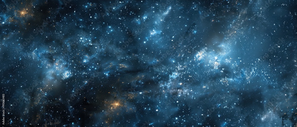 Beautiful deep space scene showcasing a vast galaxy filled with sparkling stars and cosmic dust clouds.