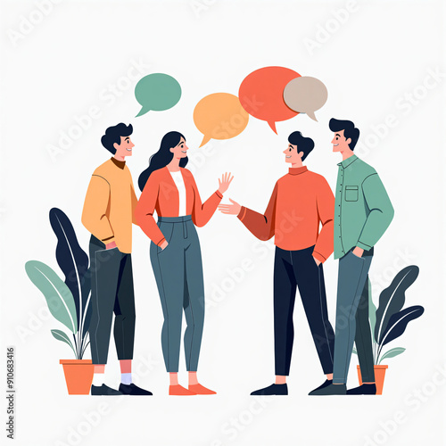 Group of people talking or discussing about something 